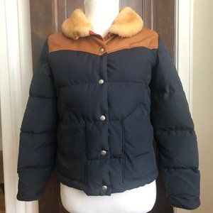 Penfield Leather and Shearling Quilted Down Jacket
